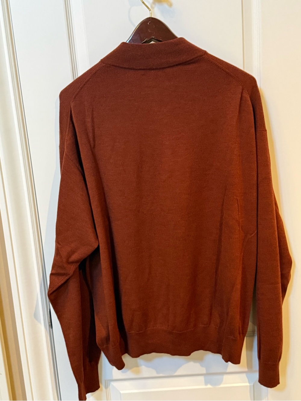 Peter Millar Men's Zip-Neck Sweater in Rust - Picture 2 of 4
